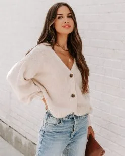 Cardi Weather Balloon Sleeve Cardigan - Oatmeal - FINAL SALE -clothes Sales EM4A5976 17ec4398 653a 48b3 bcf5 2546ba8d962f