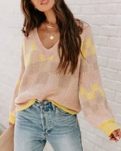 Dosage Of Cool Checkerboard V-Neck Sweater - FINAL SALE