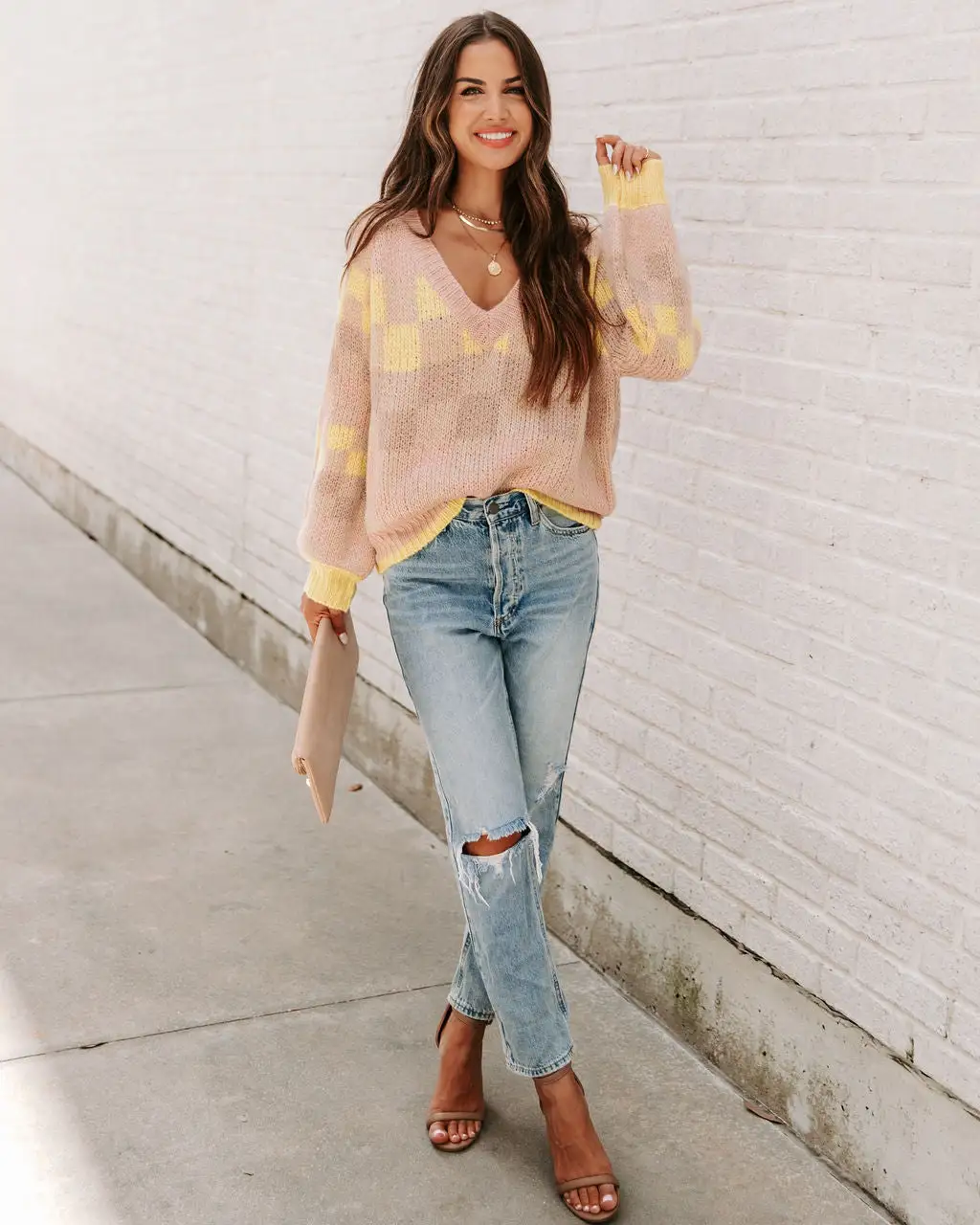 Dosage Of Cool Checkerboard V-Neck Sweater - FINAL SALE 7 Dosage Of Cool Checkerboard V-Neck Sweater - FINAL SALE - Image 7