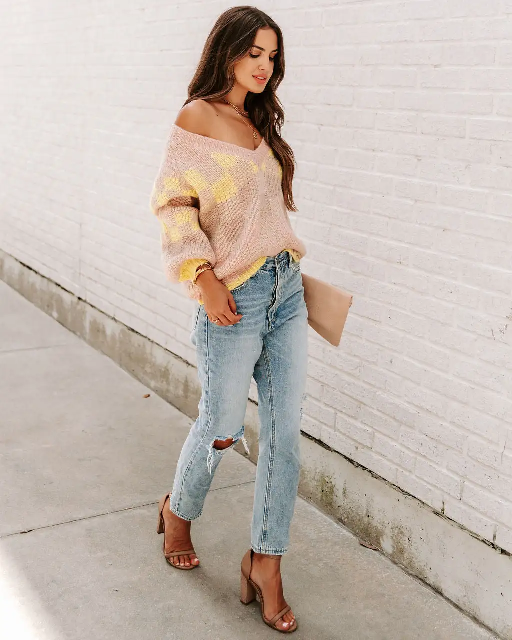 Dosage Of Cool Checkerboard V-Neck Sweater - FINAL SALE 5 Dosage Of Cool Checkerboard V-Neck Sweater - FINAL SALE - Image 5