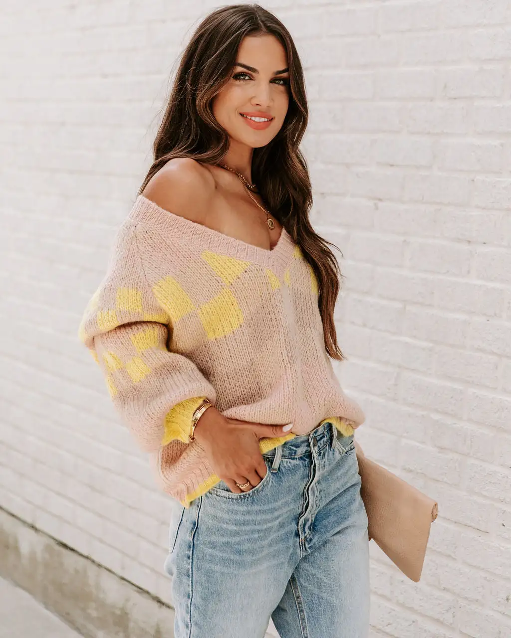 Dosage Of Cool Checkerboard V-Neck Sweater - FINAL SALE 8 Dosage Of Cool Checkerboard V-Neck Sweater - FINAL SALE - Image 8