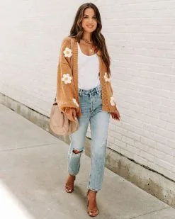 Fallen Daisy Oversized Knit Cardigan - Camel - FINAL SALE 11 Fallen Daisy Oversized Knit Cardigan - Camel - FINAL SALE -clothes Sales EM4A6148