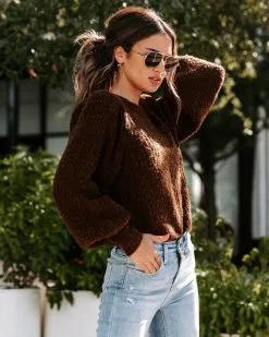 Tana Balloon Sleeve Knit Sweater - Chocolate - FINAL SALE -clothes Sales EM4A6206