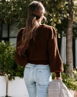 Tana Balloon Sleeve Knit Sweater - Chocolate - FINAL SALE -clothes Sales EM4A6242 4ce082a5 793b 4877 ad6e 3a16603d059b