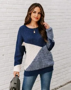River Run Cable Knit Colorblock Sweater - FINAL SALE -clothes Sales EM4A6336