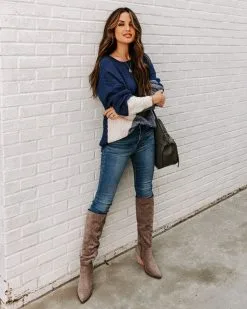 River Run Cable Knit Colorblock Sweater - FINAL SALE -clothes Sales EM4A6347