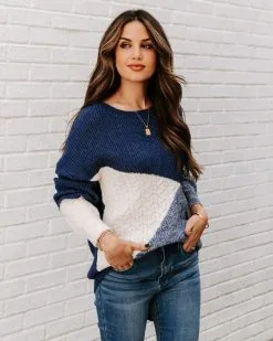 River Run Cable Knit Colorblock Sweater - FINAL SALE -clothes Sales EM4A6354