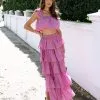 ENDL-001 Easy To Love Tiered Midi Skirt - Orchid