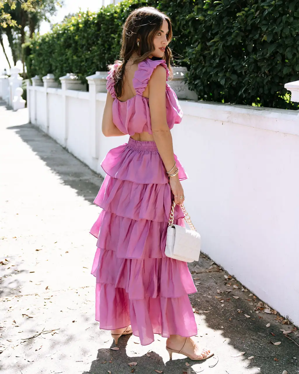 ENDL-001 Easy To Love Tiered Midi Skirt - Orchid 4 ENDL-001 Easy To Love Tiered Midi Skirt - Orchid - Image 4