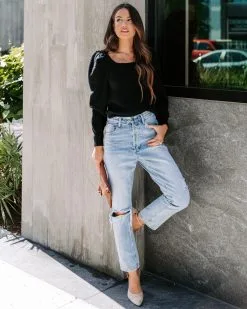 ENDL-001 Arianna Knit Puff Sleeve Sweater - Black - FINAL SALE 13 ENDL-001 Arianna Knit Puff Sleeve Sweater - Black - FINAL SALE -clothes Sales EM4A7102 e14acf9a d0b8 4c19 85c5 4e5ae312b76f