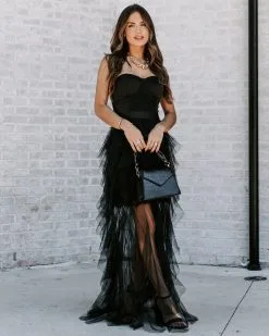 FATE-001 For Eternity Tulle Ruffle Maxi Skirt - Black - FINAL SALE -clothes Sales EM4A8636