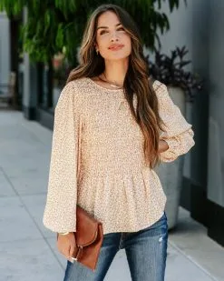 Clementina Floral Smocked Top - FINAL SALE -clothes Sales EM4A8703