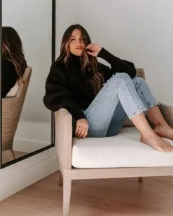 Khloe Knit Mock Neck Pullover Sweater - Black - FINAL SALE -clothes Sales EM4A8708 ff9c1e8f 1772 43d4 8b19 31c0a0c303e3