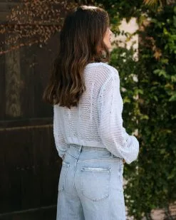 EMOR-001 Brisa Knit Long Sleeve Top - Light Blue - SALE -clothes Sales EM4A8965 93377595 5c9a 40c3 af59 44335bd91801