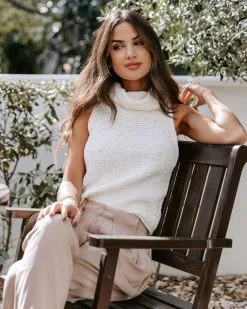 Rachel Cotton Knit Turtleneck Top - Ivory - FINAL SALE -clothes Sales EM4A9692