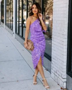 DO+B-001 Visha Floral One Shoulder Drape Dress - FINAL SALE -clothes Sales EM4A9910