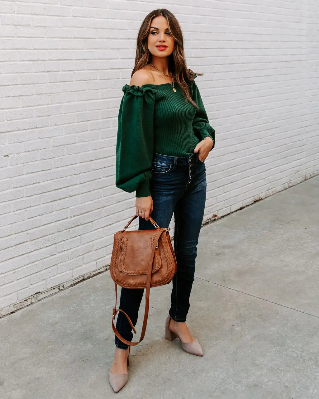 LUCC-001 Kodi Ribbed Puff Sleeve Knit Sweater - Green - FINAL SALE 9 LUCC-001 Kodi Ribbed Puff Sleeve Knit Sweater - Green - FINAL SALE - Image 9