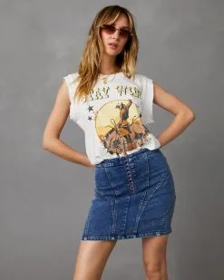 EMOR-001 Lesia Denim Mini Skirt - Dark Wash -clothes Sales ET0840 IVORYandIMK8757S WASHEDDENIM 5481