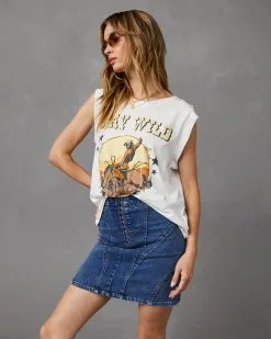 EMOR-001 Lesia Denim Mini Skirt - Dark Wash