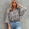 DRES-001 Edgewater Floral Billowed Blouse - FINAL SALE