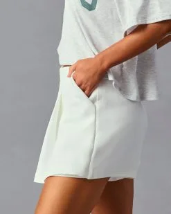 ENDL-001 Editor's Pick Pleated Pocketed Skort - White -clothes Sales EditorsPickPleatedPocketedSkortWhite4471