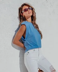 DELU-001 Elite Muscle Tee - Blue - SALE -clothes Sales EliteMuscleTee Blue 3398