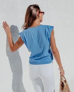 DELU-001 Elite Muscle Tee - Blue - SALE -clothes Sales EliteMuscleTee Blue 3401