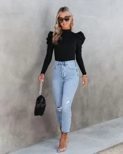 TCEC-001 Elizabeth Ribbed Puff Sleeve Bodysuit - Black - FINAL SALE 15 TCEC-001 Elizabeth Ribbed Puff Sleeve Bodysuit - Black - FINAL SALE -clothes Sales ElizabethRibbedPuffSleeveBodysuitBlack137