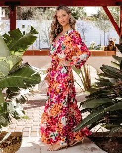 Elowen Floral Tiered Maxi Dress -clothes Sales ElowenFloralTieredMaxiDress57