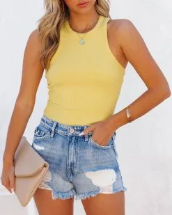 Erin Knit Racerback Tank - Sunny Yellow - FINAL SALE -clothes Sales ErinKnitRacerbackTankSunnyYellow111