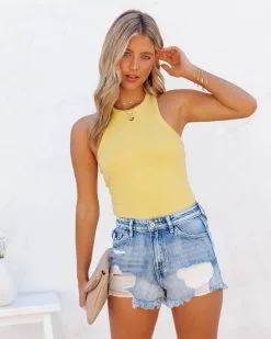 Erin Knit Racerback Tank - Sunny Yellow - FINAL SALE