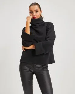 Ezra Turtleneck Pullover Sweater - Black - FINAL SALE -clothes Sales Ezra Turtleneck Pullover Sweater Black 2610