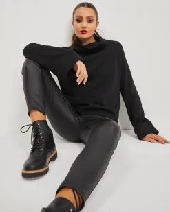 Ezra Turtleneck Pullover Sweater - Black - FINAL SALE -clothes Sales Ezra Turtleneck Pullover Sweater Black 2668