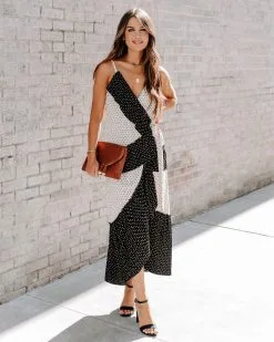 TCEC-001 Such A Betty Polka Dot Wrap Midi Dress - FINAL SALE -clothes Sales FDP 1