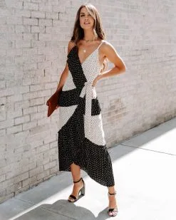 TCEC-001 Such A Betty Polka Dot Wrap Midi Dress - FINAL SALE -clothes Sales FDP 6