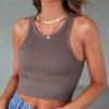 Sella Textured Crop Top - Cocoa - SALE