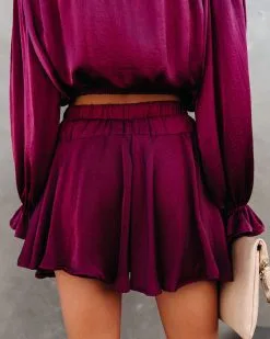 SHE -001 Figure Skate Satin Skort 11 SHE -001 Figure Skate Satin Skort -clothes Sales FIGURESKATESATINOFFTHESHOULDERCROPBLOUSESKORT 5