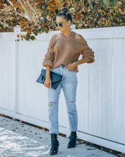 Malia Cold Shoulder Knit Sweater - Camel - FINAL SALE -clothes Sales FO6C0725 71b7d01f 9389 4924 8d40 8299a272d0a0