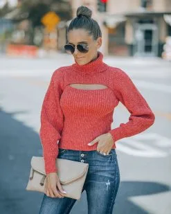 Taking Risks Knit Cutout Turtleneck Sweater - Rust - FINAL SALE -clothes Sales FO6C0919 ea6ace3d 5084 4cd4 ba2a 2a9156f06f88