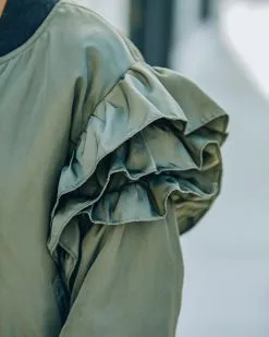 Benz Pocketed Ruffle Bomber Jacket - Olive - FINAL SALE 15 Benz Pocketed Ruffle Bomber Jacket - Olive - FINAL SALE -clothes Sales FO6C0936 c6f16ffb 5886 42ba bb28 bdf2063969fb