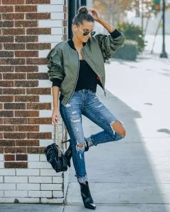 Benz Pocketed Ruffle Bomber Jacket - Olive - FINAL SALE 14 Benz Pocketed Ruffle Bomber Jacket - Olive - FINAL SALE -clothes Sales FO6C1033 c51cae05 3438 4d19 8633 889556660021