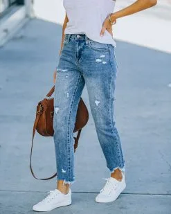 KANC-001 Michelle High Rise Slim Straight Denim - Medium Wash - FINAL SALE -clothes Sales FO6C1582 e004f085 465a 4c43 88b8 8c492b295486