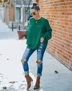 Dariel Relaxed Knit Sweater - Hunter Green - FINAL SALE -clothes Sales FO6C1920 54dd9451 66cd 4da4 bff1 c71396c1a1b5