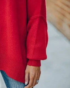 Dariel Relaxed Knit Sweater - Red - FINAL SALE -clothes Sales FO6C1954 d75392b8 a2bf 4e43 9593 8981540c7669