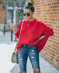 Dariel Relaxed Knit Sweater - Red - FINAL SALE -clothes Sales FO6C1981 4b6a7d62 fdeb 4cf2 b4c9 3de411892e0f