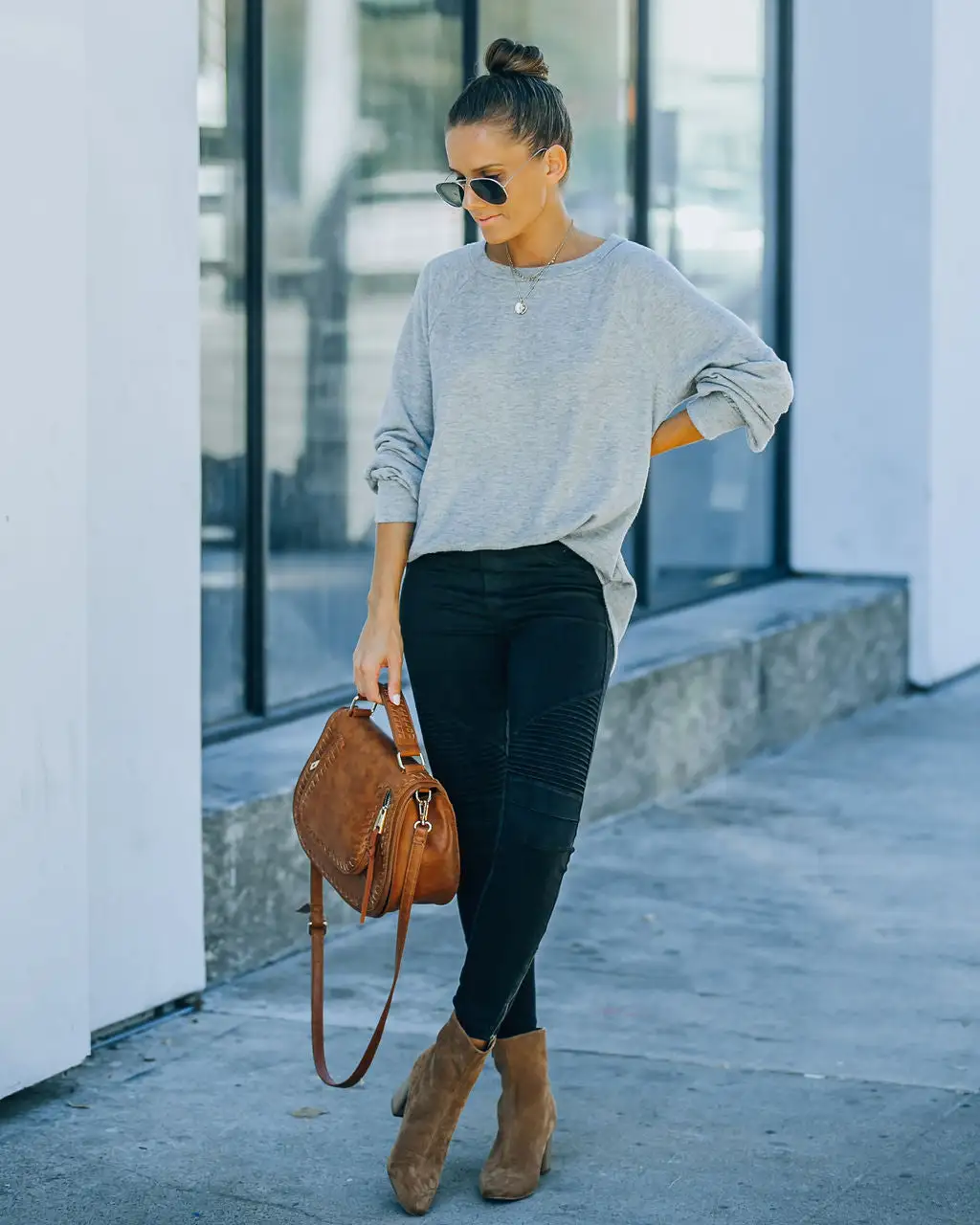 Serafina Knit Raglan Top - Heather Grey - FINAL SALE 4 Serafina Knit Raglan Top - Heather Grey - FINAL SALE - Image 4