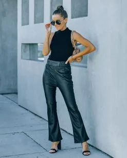 BAGA-001 Vira High Rise Faux Leather Flare Pants - Black - FINAL SALE -clothes Sales FO6C4137 78676e2a c7ee 4872 9f55 12c8ae7d5919