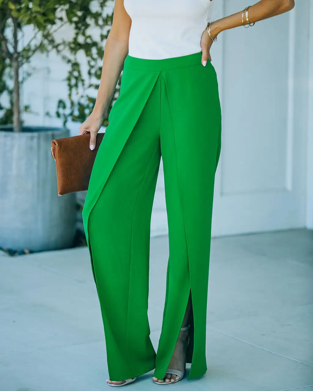 BLUE-001 Superfly Wrap Culotte Pants - Kelly Green - FINAL SALE 6 BLUE-001 Superfly Wrap Culotte Pants - Kelly Green - FINAL SALE - Image 6