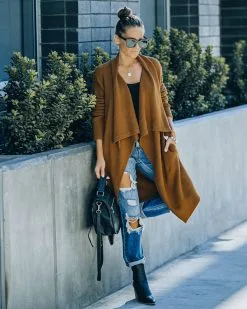 Fireside Pocketed Knit Cardigan - Camel - FINAL SALE