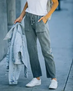 Kava Pocketed Denim Joggers - Charcoal - FINAL SALE -clothes Sales FO6C5164